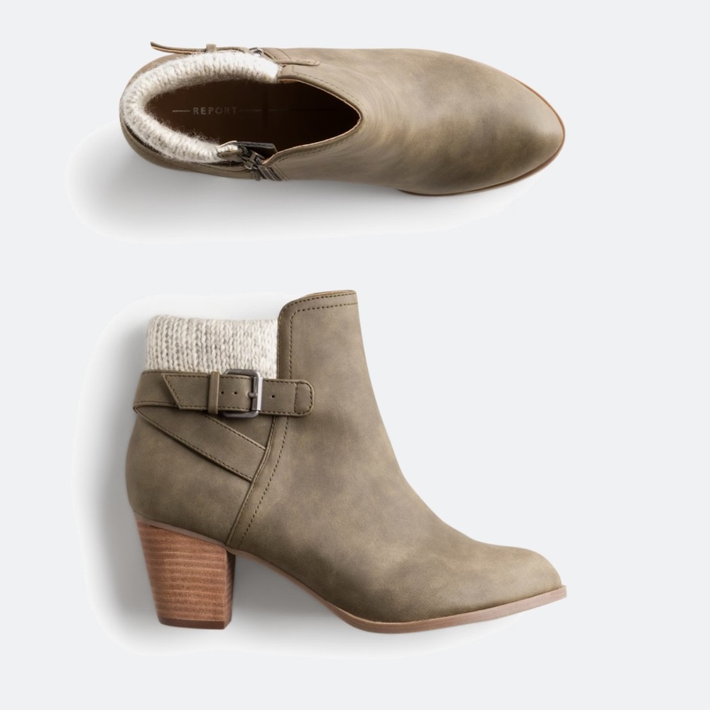 SM New York Women's Lace Up and Zip Up Boots - Olive and Brown